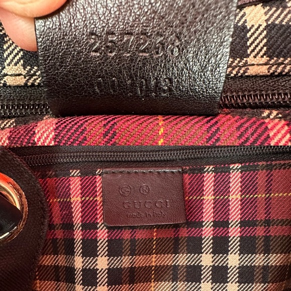 GUCCI Vintage Black Canvas & Leather Hobo Bag 100% Authentic - Picture 9 of 13